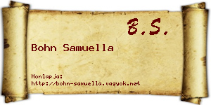 Bohn Samuella névjegykártya